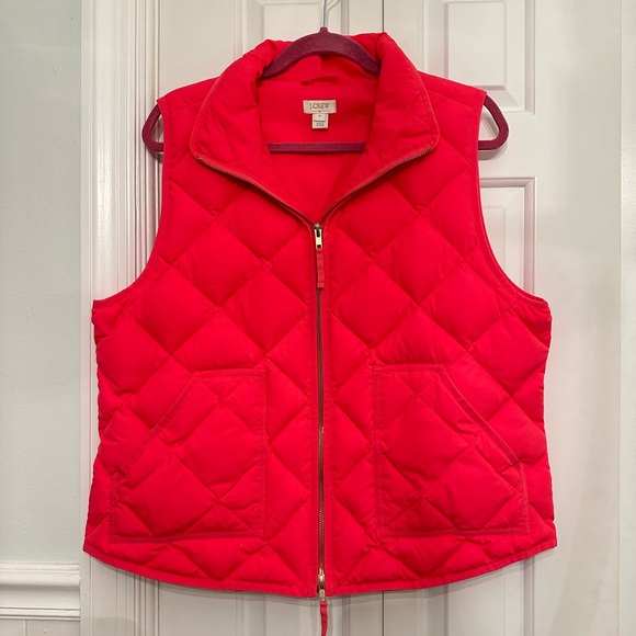 J.Crew Factory Pink Quilted Vest - Picture 2 of 6